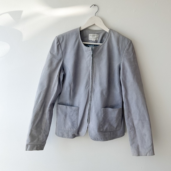 Vintage Jackets & Blazers - Beechers Brook for Fairweather -Suede Collection- Soft Blue - Size Medium
